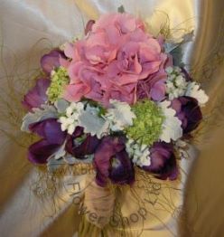 Wedding Bouquet of Hydrangea and Tulip - CODE 7102